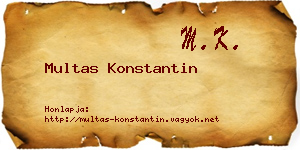 Multas Konstantin névjegykártya